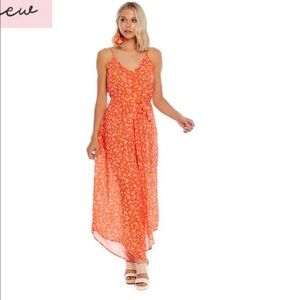 Mudpie orange floral romper M/L